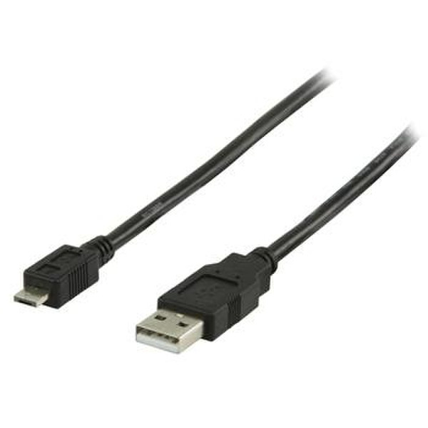 Valueline 1m, USB 2.0 A - micro A 1м USB A Micro-USB A Черный