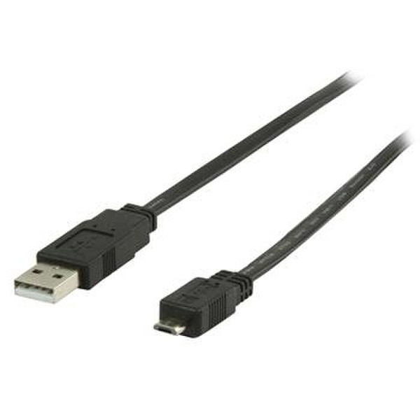 Valueline 2m, USB 2.0, USB A - Micro B 2m USB A Micro-USB B Black