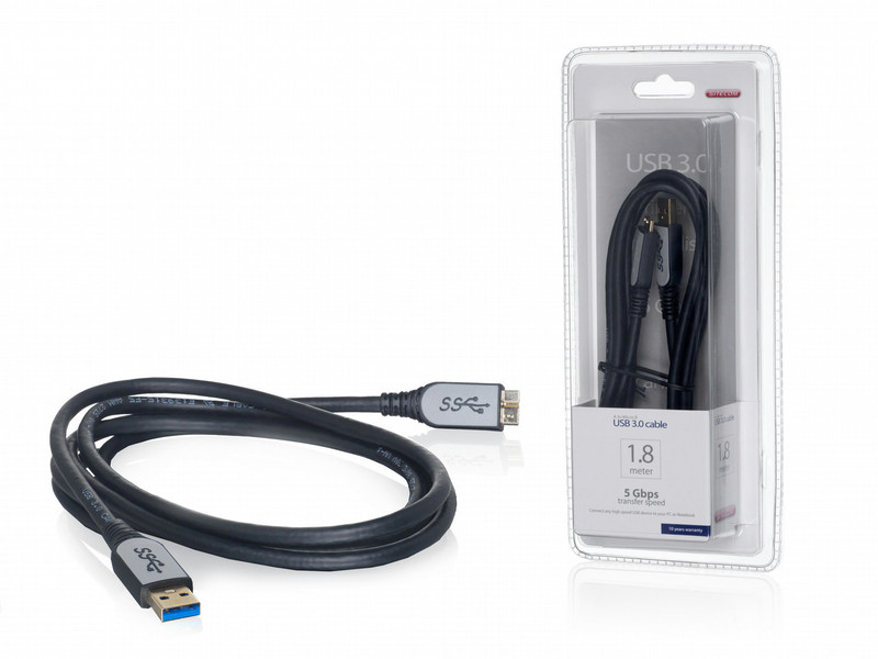 Sitecom CN-221 USB 3.0 Cable - A to Micro B - 1,8m