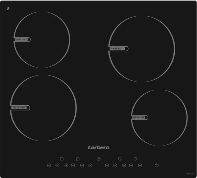 Corbero CCV4HL60 Встроенный Electric hob Черный плита