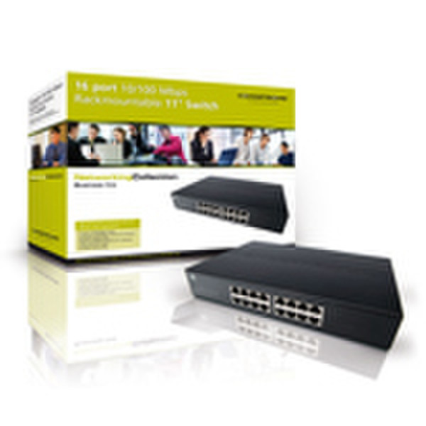 Conceptronic Stapelbarer 10/100 Mbps 11-Zoll-Switch mit 16 Ports