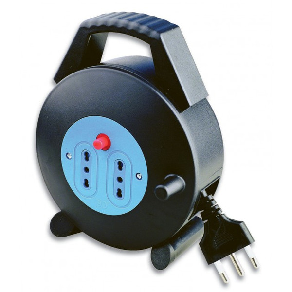 Techly IPW-AVV-7 2AC outlet(s) 7m Black,Blue power extension