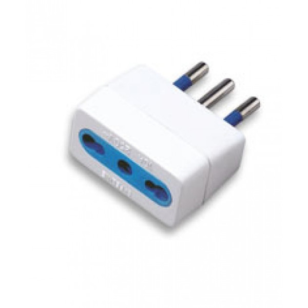 Techly IPW-ADP10-IT Type L (IT) Type L (IT) Blue,White power plug adapter