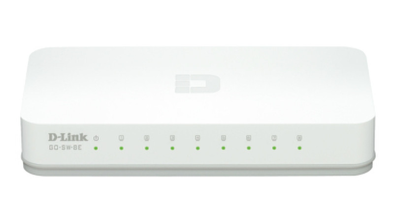 D-Link GO-SW-8E Неуправляемый Fast Ethernet (10/100) Белый сетевой коммутатор