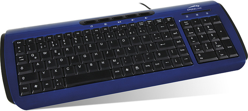 SPEEDLINK Blade Keyboard, blue USB QWERTZ Blau Tastatur