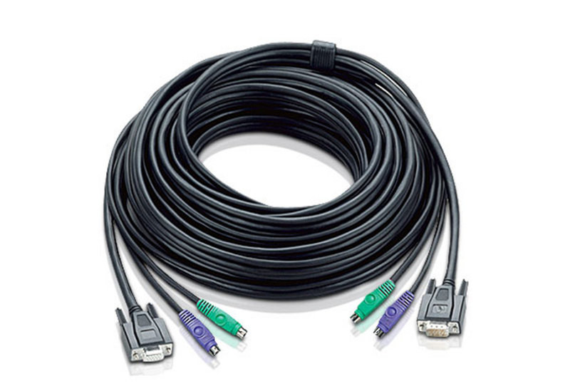 Aten 67ft PS/2 20m Schwarz Tastatur/Video/Maus (KVM)-Kabel