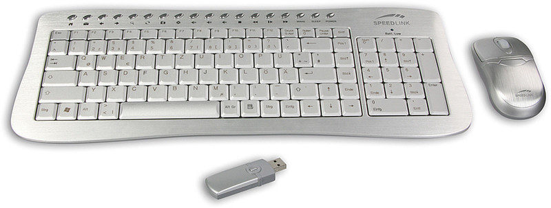 SPEEDLINK Wireless Metal Deskset RF Wireless QWERTY Silver keyboard