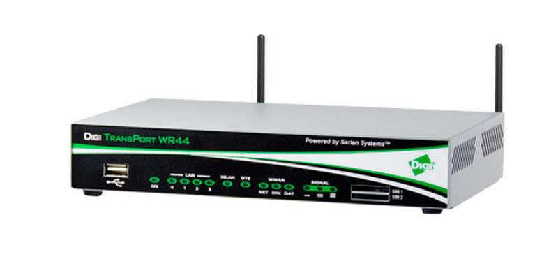 Digi WR44-L3G1-NE1-SU Schnelles Ethernet Schwarz, Weiß 3G 4G WLAN-Router