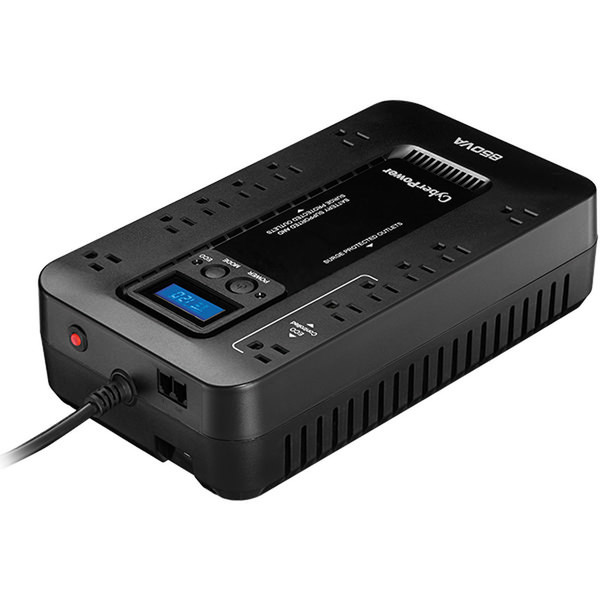CyberPower EC850LCD Line-interactive 850VA 12AC outlet(s) Compact Black uninterruptible power supply (UPS)