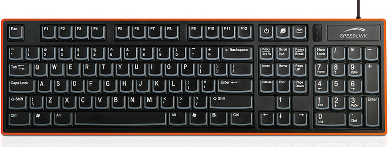 SPEEDLINK Verso Slim Profile USB Keyboard, US USB QWERTY Black keyboard