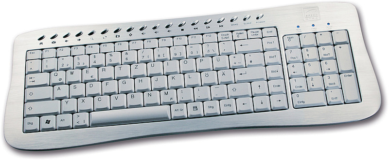 SPEEDLINK Wireless Flat Metal Keyboard RF Wireless QWERTZ Silber Tastatur