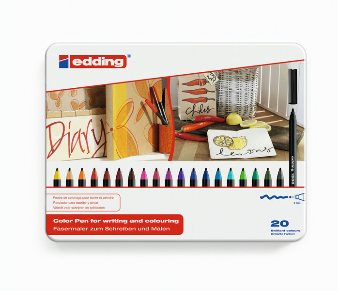 Edding e-1300 Fine Multicolour 20pc(s) felt pen