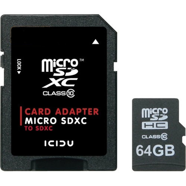 ICIDU 64GB Ultra MicroSDXC 64GB MicroSDXC Class 10 memory card