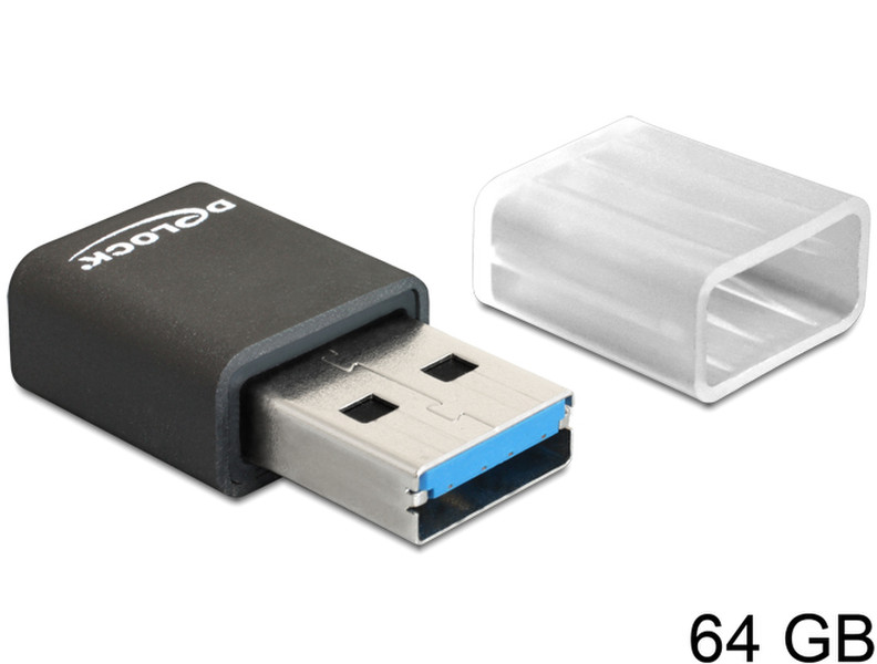 DeLOCK 54508 64ГБ USB 3.0 Черный USB флеш накопитель