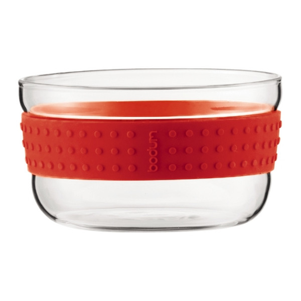 Bodum Pavina Bowl set Round Glass,Silicone Red,Transparent