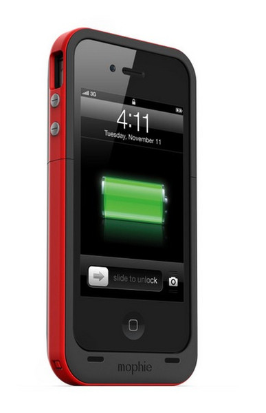 Mophie Juice Pack Plus f/ iPhone 4S/4 Cover case Rot