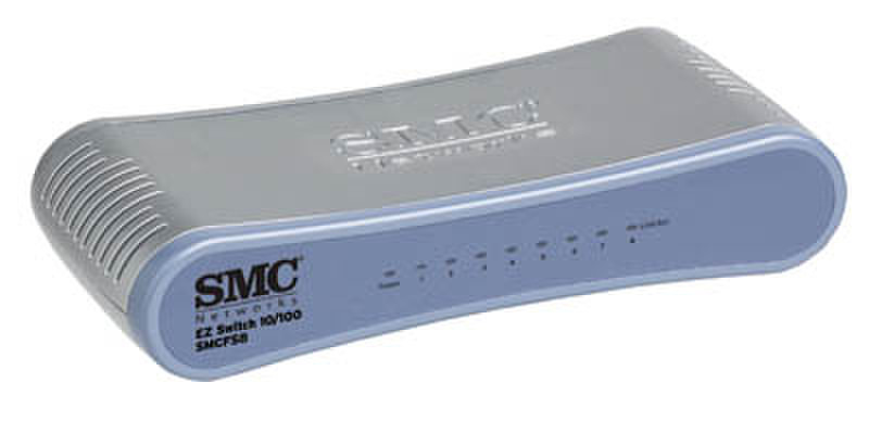 SMC 8-port 10/100 Fast Ethernet desktop switch Unmanaged Blue