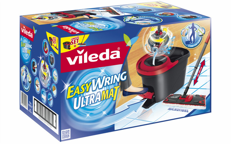Vileda EasyWring UltraMat 1bowls Черный, Красный набор для уборки шваброй/ведро