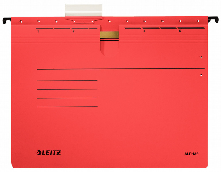 Leitz Alpha A4 Картон, Металл Красный 5шт навесная папка