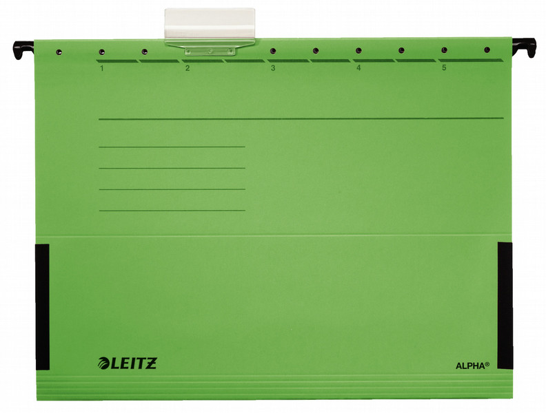 Leitz Alpha A4 Картон, Металл Зеленый 5шт навесная папка