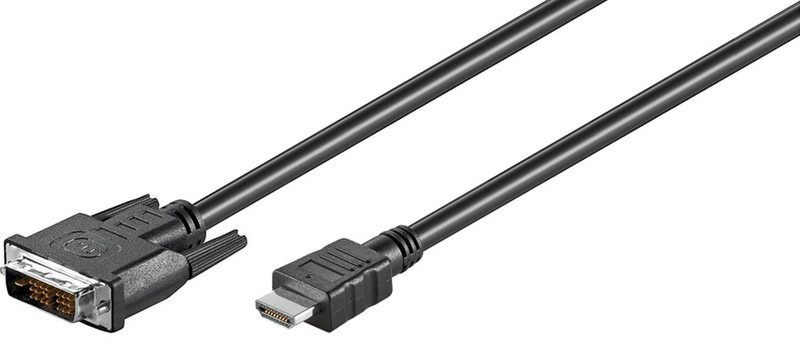 Wentronic HDMI / DVI-D, 3m 3m HDMI DVI-D Schwarz Videokabel-Adapter