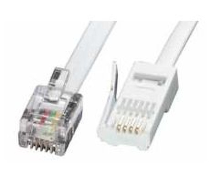 Lindy 10m RJ-11/BT 10m White telephony cable