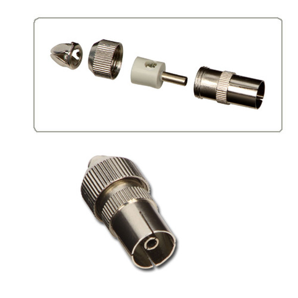 Lindy 35431 coaxial Chrome wire connector
