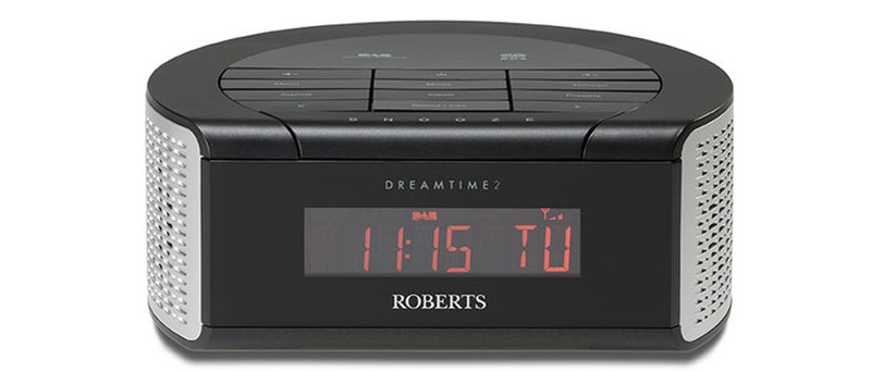 Roberts Radio DreamTime2 Часы Analog & digital Черный, Cеребряный радиоприемник