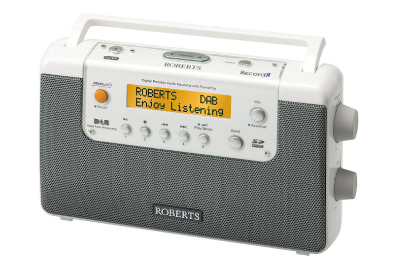 Roberts Radio RecordR Tragbar Analog & digital Grau, Weiß Radio