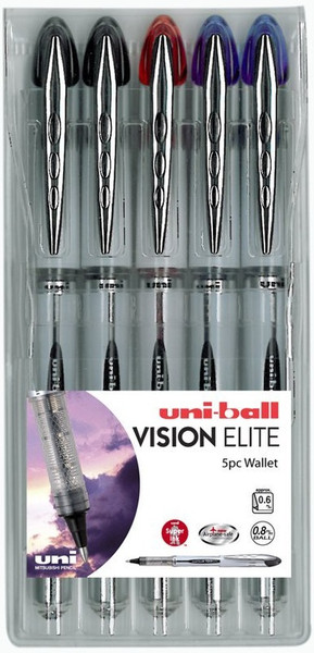 Uni-Ball Vision Elite UB-200 Schwarz, Blau, Rot 5Stück(e)