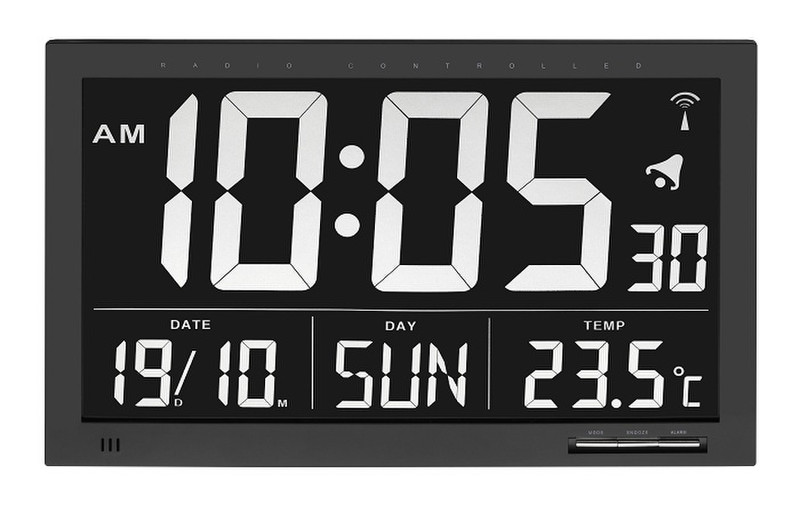 TFA 60.4505 Digital table clock Rectangular Black table clock