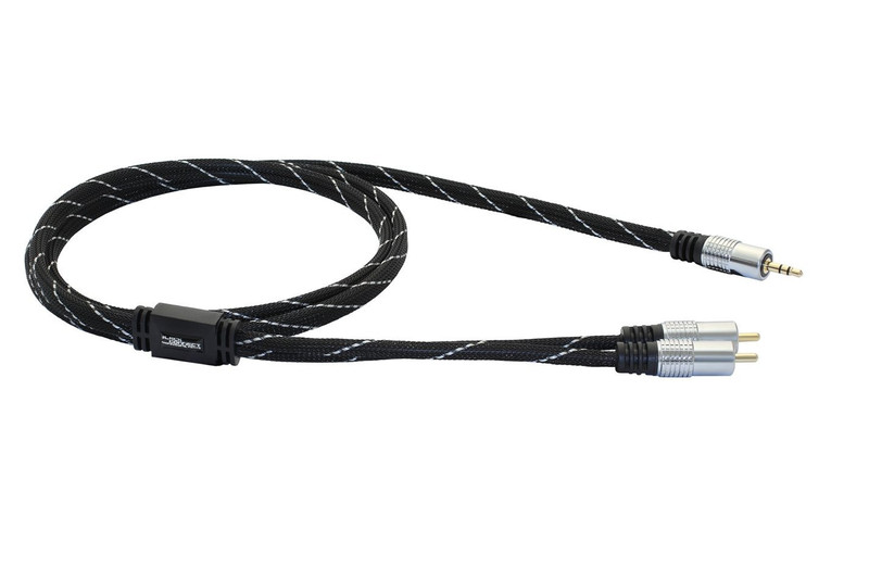 Black connect 63498 1m 3.5mm 2 x RCA Schwarz Audio-Kabel