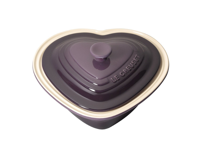 Le Creuset - Fuente de horno con tapa (26 cm, diseño de corazón), color violeta 1шт