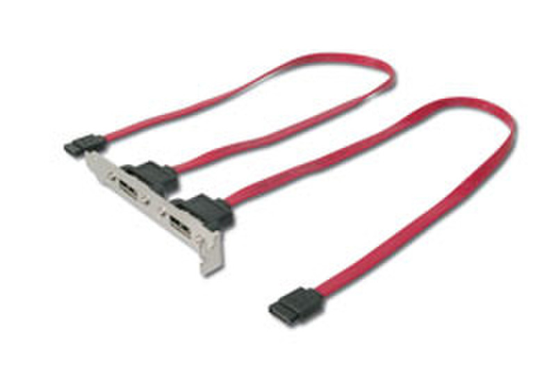 Cable Company External SATA 2Port Slot Bracket with 50cm Cable 0.5m SATA eSATA Rot SATA-Kabel