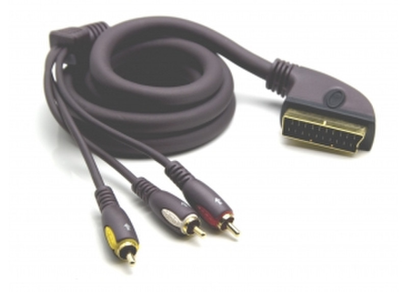 G&BL ACSA15-O 1.5м 3 x RCA SCART (21-pin) Черный адаптер для видео кабеля