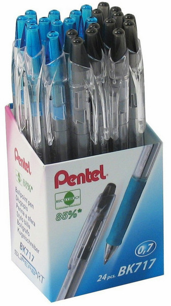 Pentel BK717/2-AC Schwarz, Blau 24Stück(e) Kugelschreiber