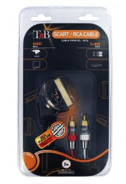 T'nB CAVIORCP36891 2м SCART (21-pin) 2 x RCA Черный адаптер для видео кабеля