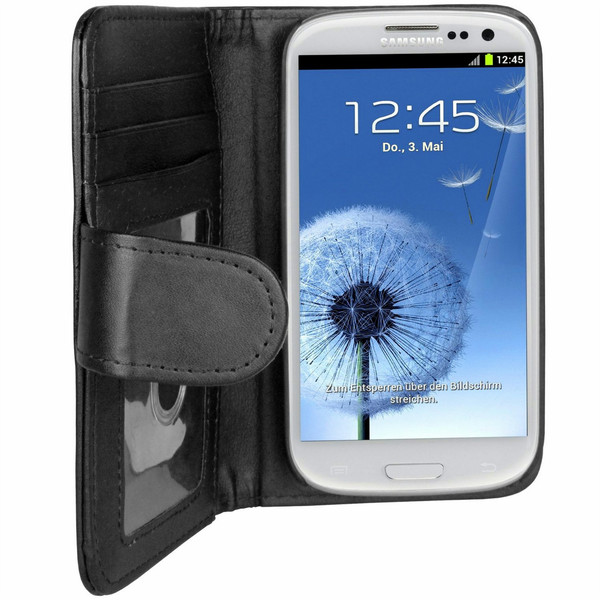 mumbi GALAXY-S3-LEDER-TASC Wallet case Черный чехол для мобильного телефона
