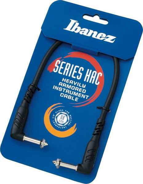 Ibanez HAC08LL 0.25m 6.35mm 6.35mm Schwarz, Edelstahl Audio-Kabel