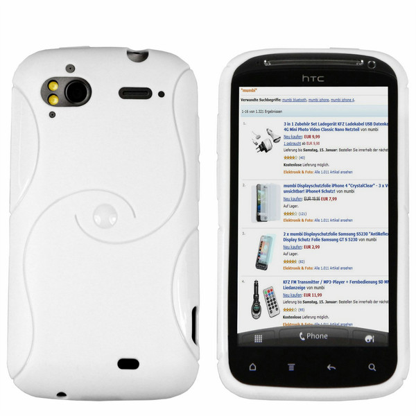 mumbi HTC-SENSATION-HÜLLE Cover case Белый чехол для мобильного телефона