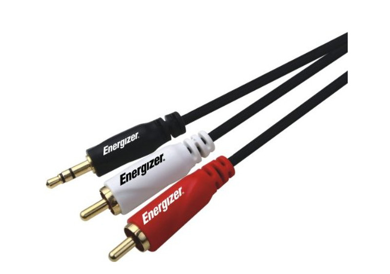 Energizer LCAECJACRCA15 1.5m 2 x RCA 3.5mm Schwarz, Rot, Weiß Audio-Kabel