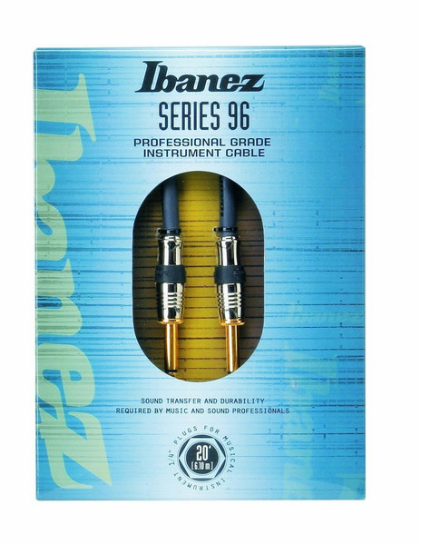 Ibanez NSC20 6.1m 6.35mm 6.35mm Schwarz, Edelstahl Audio-Kabel