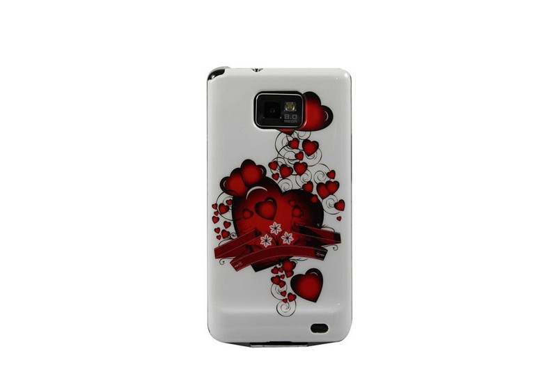 Aquarius RED-HEARTS-I9100-CAS Cover case Белый чехол для мобильного телефона