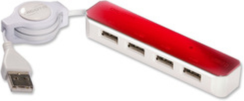 Dicota Branch Mini 480Мбит/с Красный хаб-разветвитель
