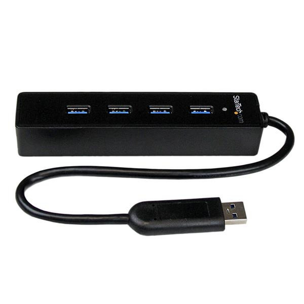 StarTech.com 4 Port Portable SuperSpeed USB 3.0 Hub with Built-in Cable