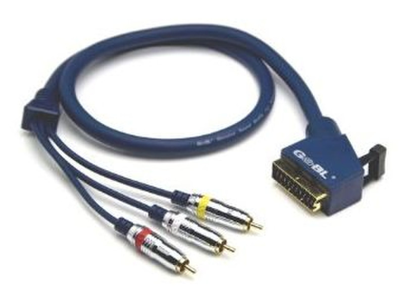 G&BL 1m SCART/3 x RCA 1m SCART (21-pin) 3 x RCA Blue