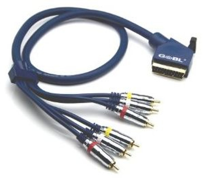 G&BL 05514 1m SCART (21-pin) 6 x RCA Blau Videokabel-Adapter