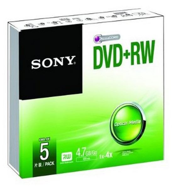Sony DVD+RW 4.7GB 4.7GB DVD+RW 5pc(s)