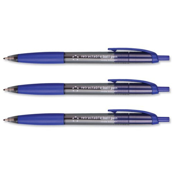 5Star 930361 Clip-on retractable ballpoint pen Blue 12pc(s) ballpoint pen