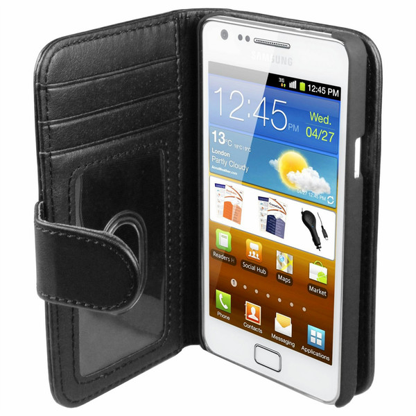 mumbi GALAXY S2 LEDER BOOK Wallet case Черный чехол для мобильного телефона